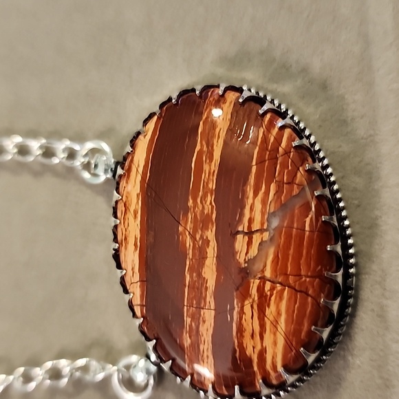 Sterling silver and snakeskin Jasper - Picture 2 of 4
